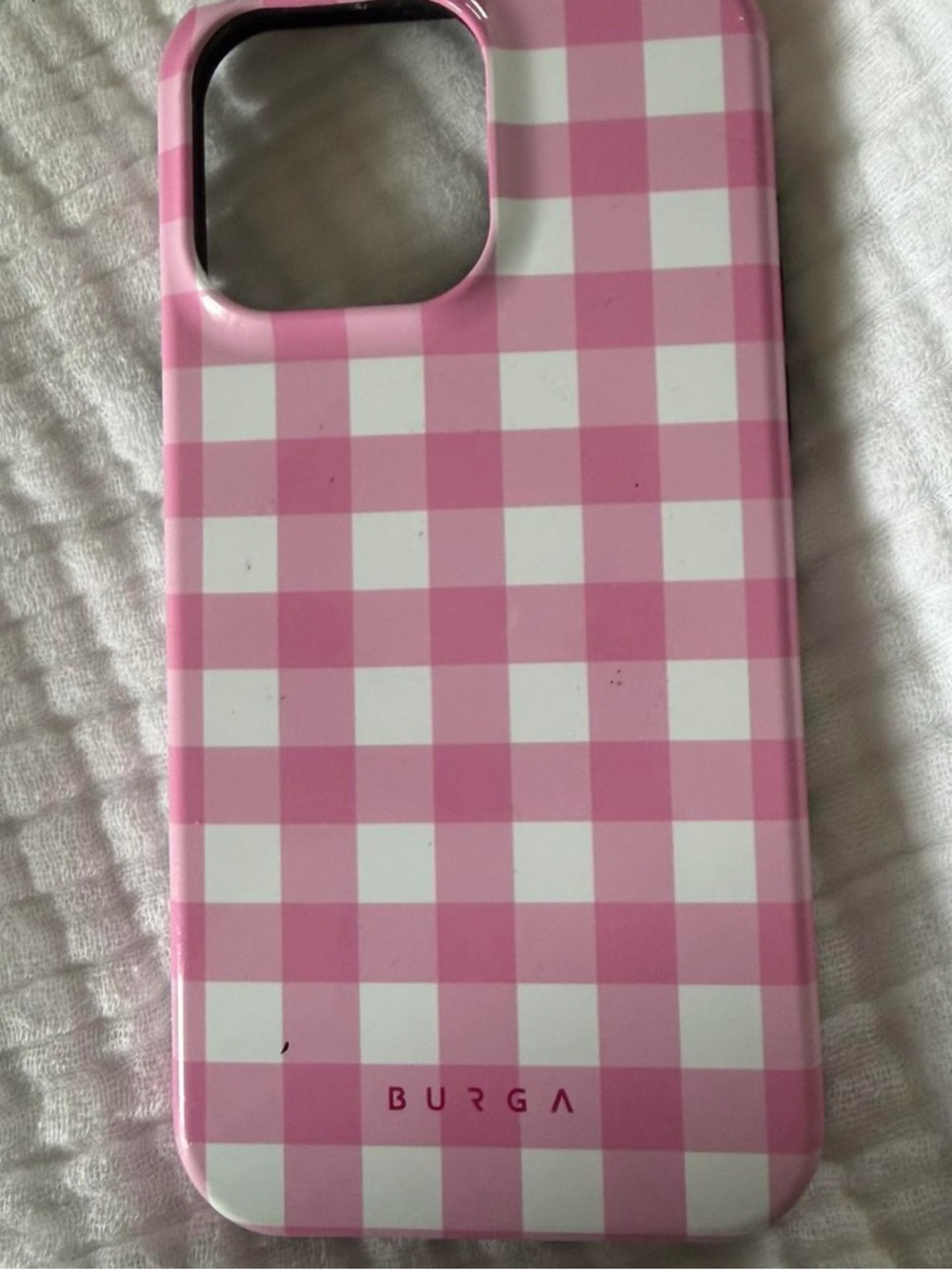 Burga Pink Gingham Protective Phone Case iPhone 14 Pro Max